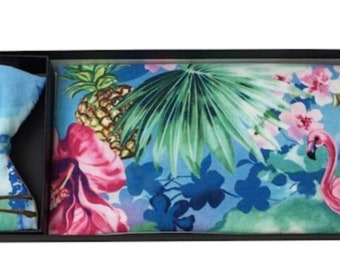 Tropical Ocean Cummerbund and Bow Tie Sets