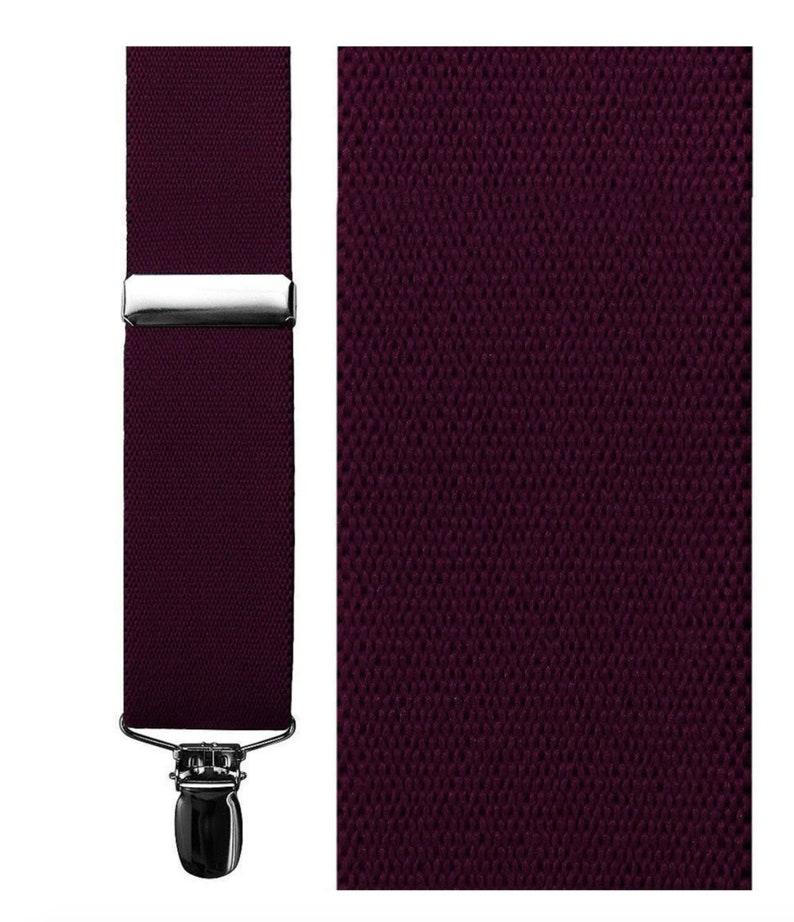 Catania Premium Elastic Suspenders Assorted Colors Burgundy