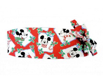 Cartoon Mouse Holiday Cheer Cummerbund and Bow Tie Set