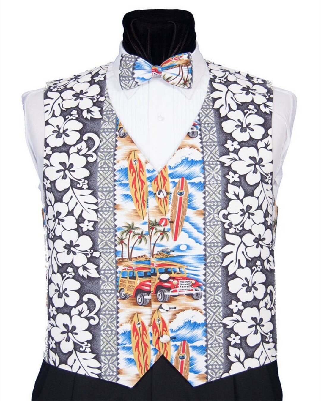 Surfing USA Hawaiian Tuxedo Vest and Bow Tie Etsy