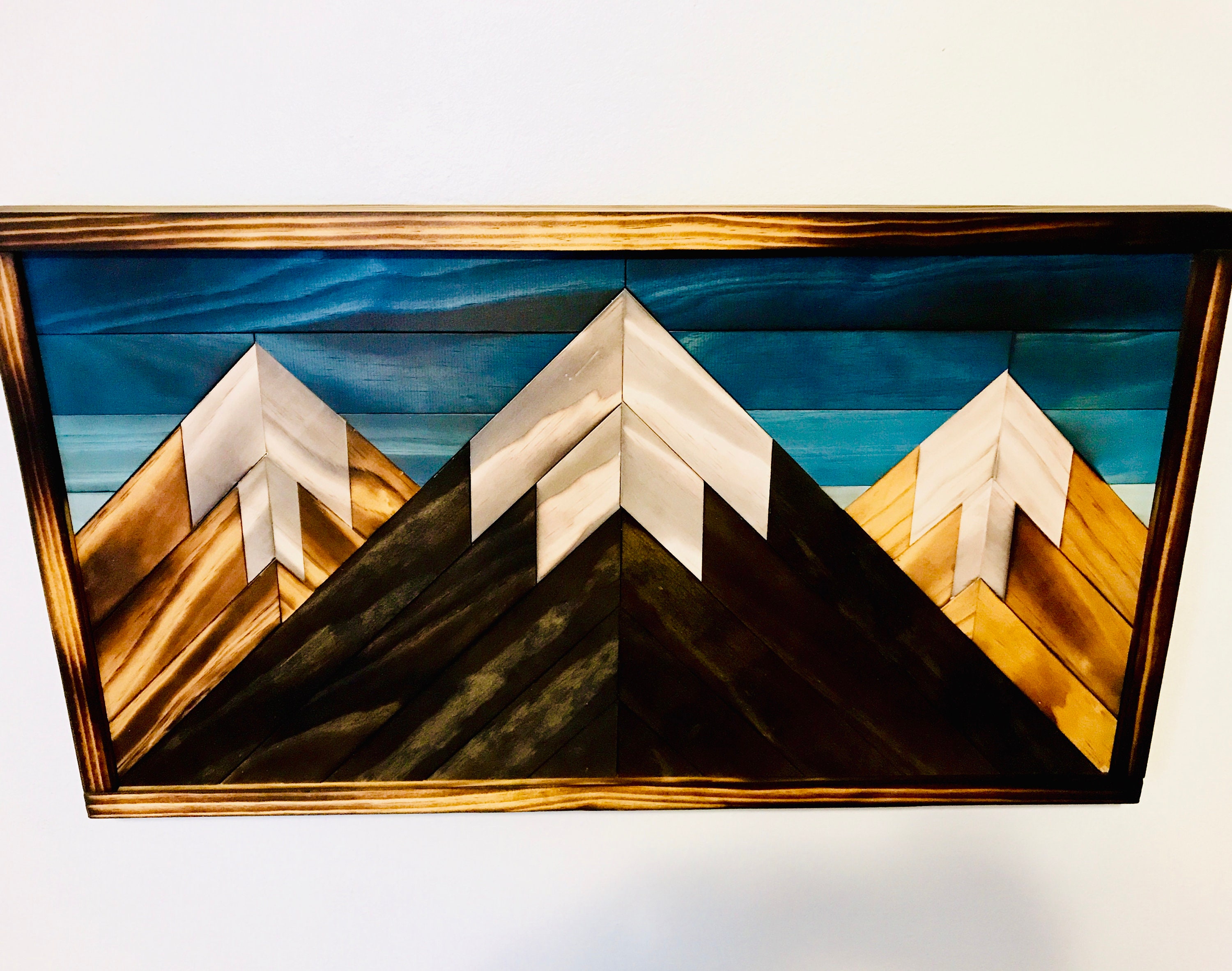 Wood Mountains/ Mountain Art/ Rocky Mountains/ Reclaimed Wood Etsy