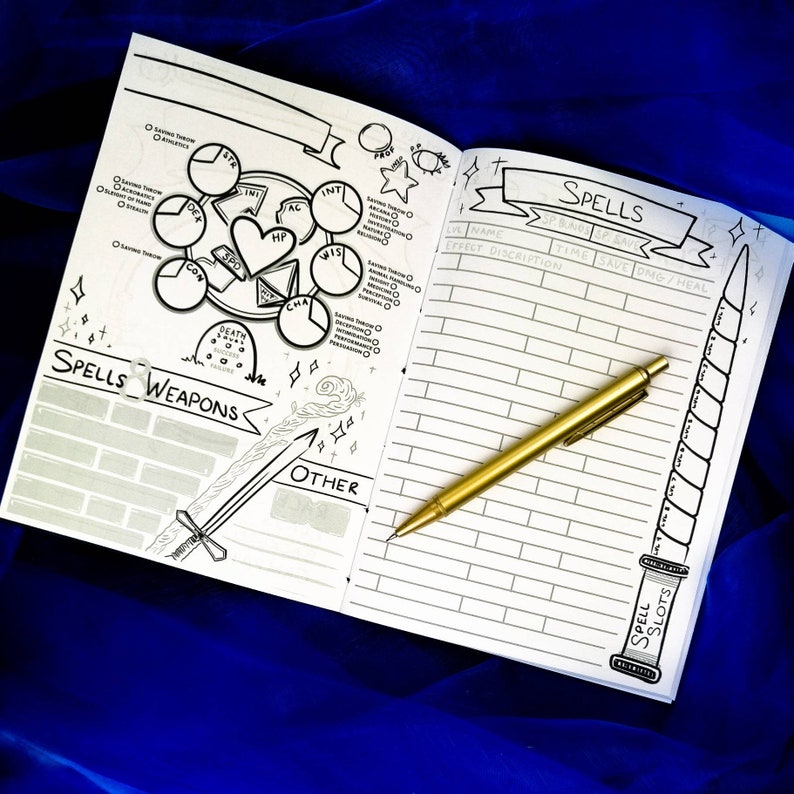 CHARACTER SHEET / JOURNAL Dungeons and Dragons Printable Etsy