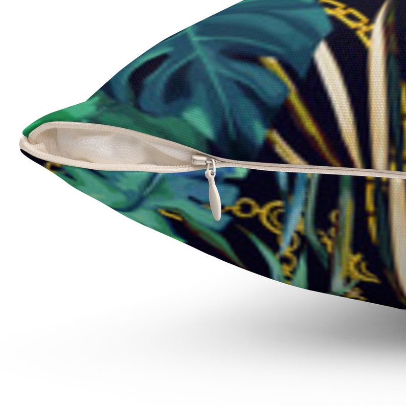 Tropical Throw Pillow Custom made Blue Floral Throw Pillow Spun Polyester Square Pillow