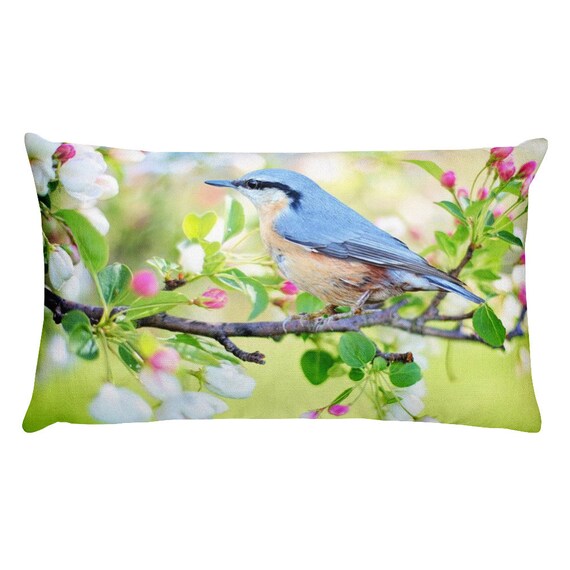 Blue Bird Throw Pillow Home Decor Office Decor Tropical Home Etsy