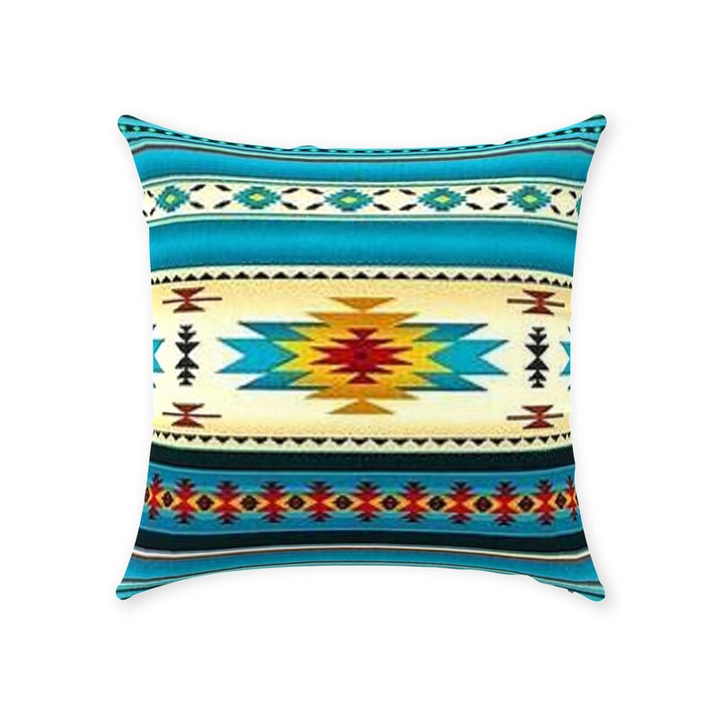 Throw Pillows Southwest Turquoise Throw Pillow Western Ranch Etsy