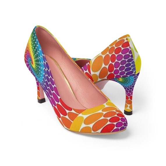 rainbow pumps high heels