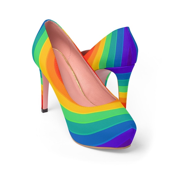 high heels rainbow