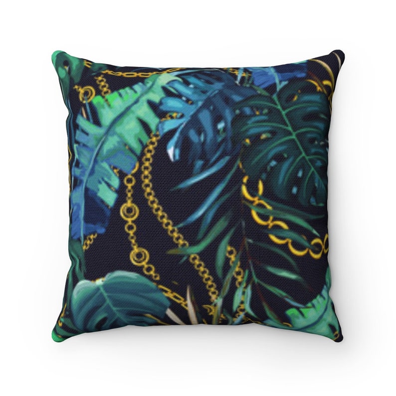 Tropical Throw Pillow Custom made Blue Floral Throw Pillow Spun Polyester Square Pillow