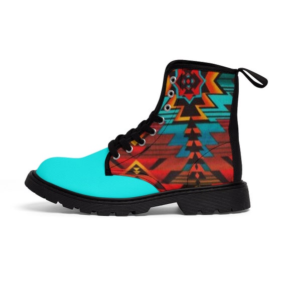 turquoise combat boots