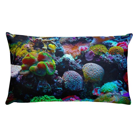 Sea Life Coral Throw Pillow Underwater Pillow Ocean Life Throw Etsy