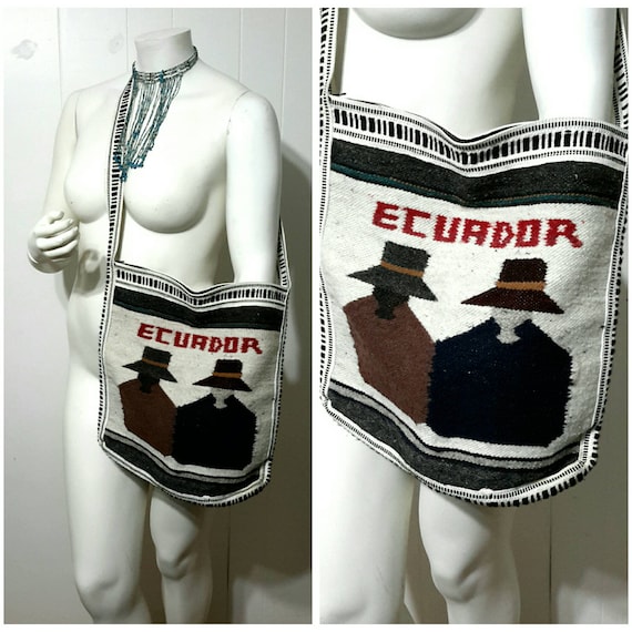 Vintage Ecuador Cross body Tote Bag Handbag Otaval