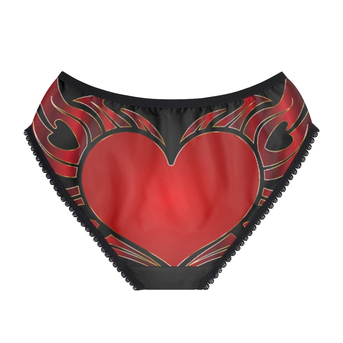 Briefs Heart Panties Sexy Panties Black Panties Women's Etsy