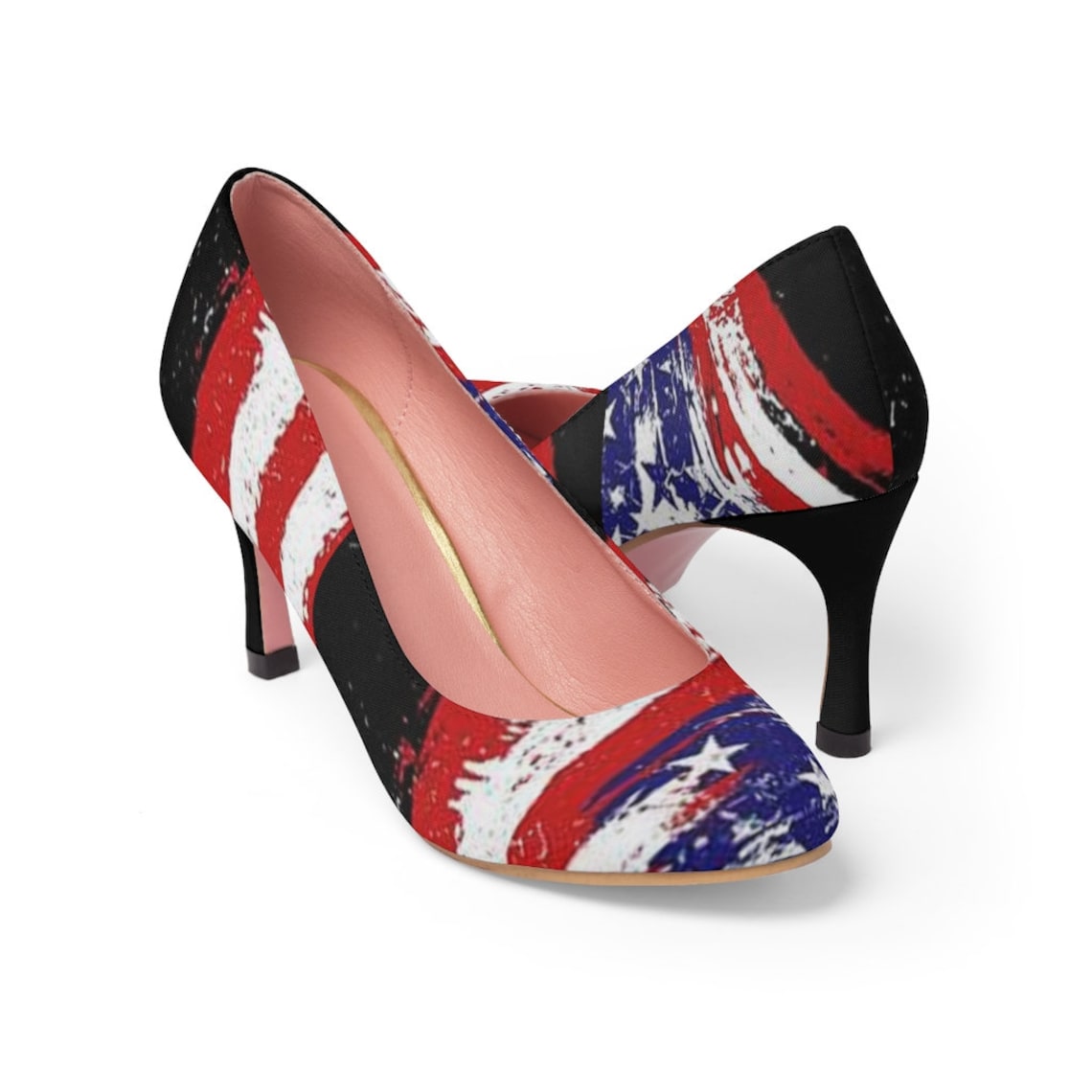 AMERICAN Flag PUMPS Women's High Heels USA Custom Made Etsy