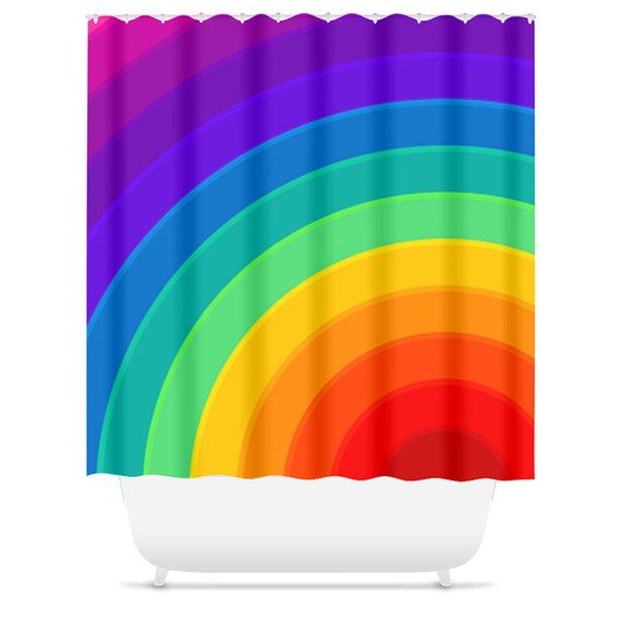 Rainbow Shower Curtains Custom Made Etsy