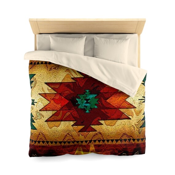 Southwestern Bedspread Tribal Microfiber Duvet Cover Custom Etsy