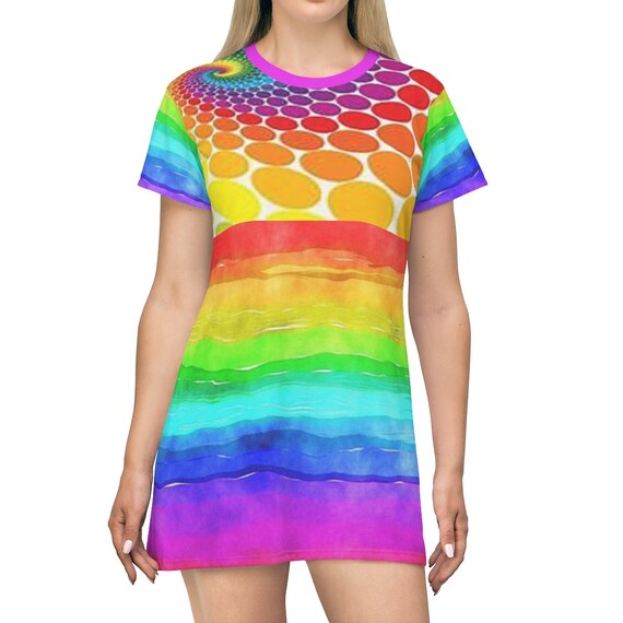 rainbow t shirt dress