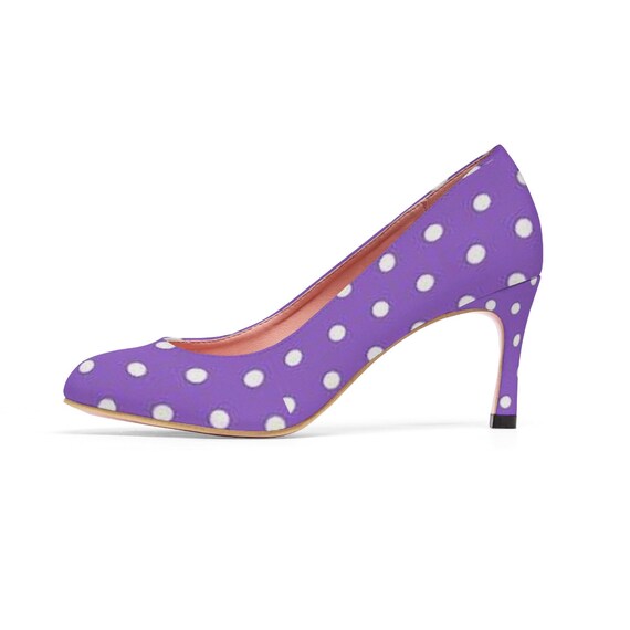purple and white heels