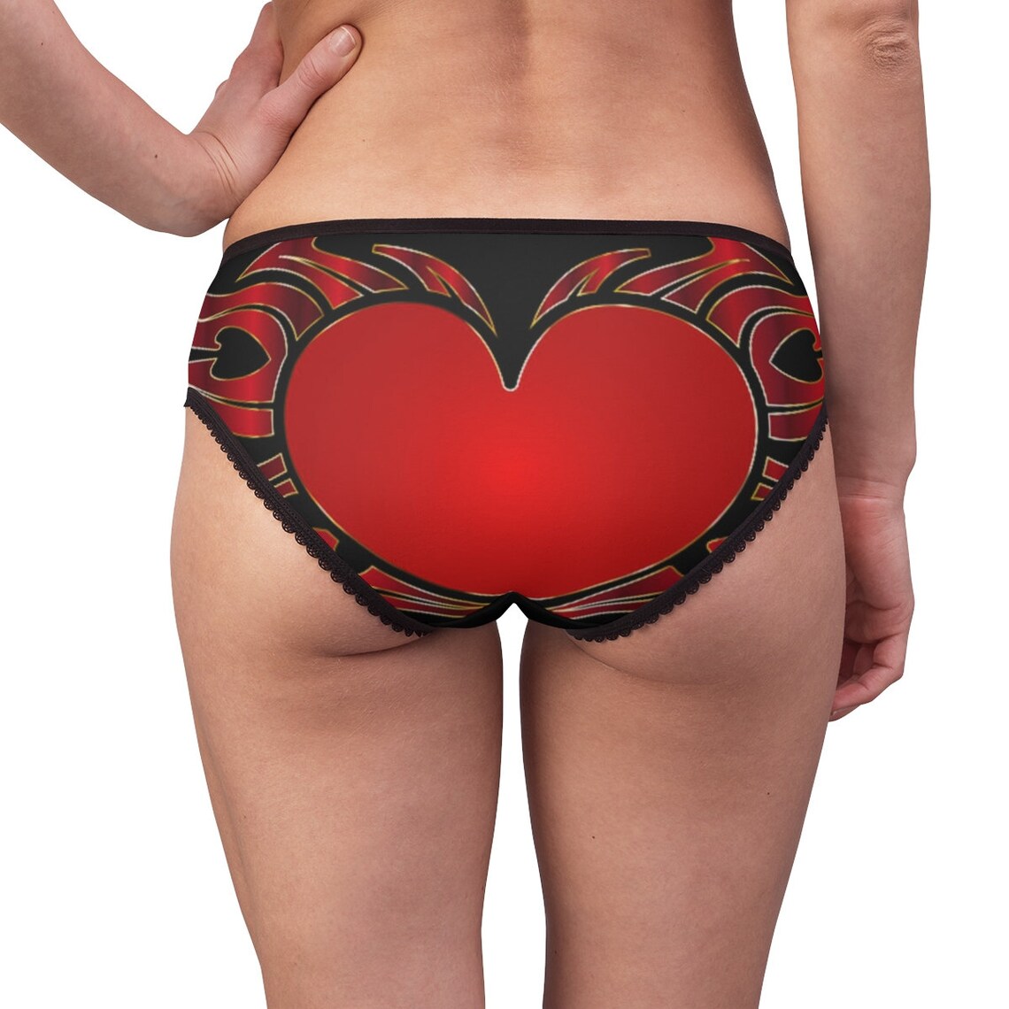 Briefs Heart Panties Sexy Panties Black Panties Women's Etsy