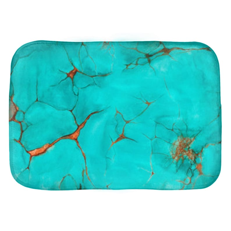 Bath Mats Turquoise Bathroom Decor Custom Made Southwest Etsy