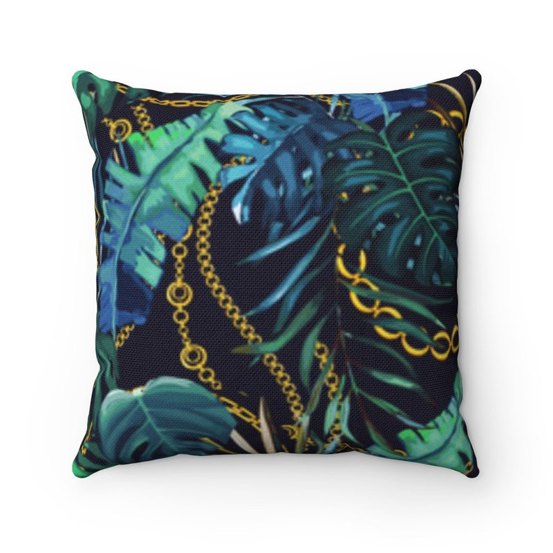 Tropical Throw Pillow Custom made Blue Floral Throw Pillow Spun Polyester Square Pillow