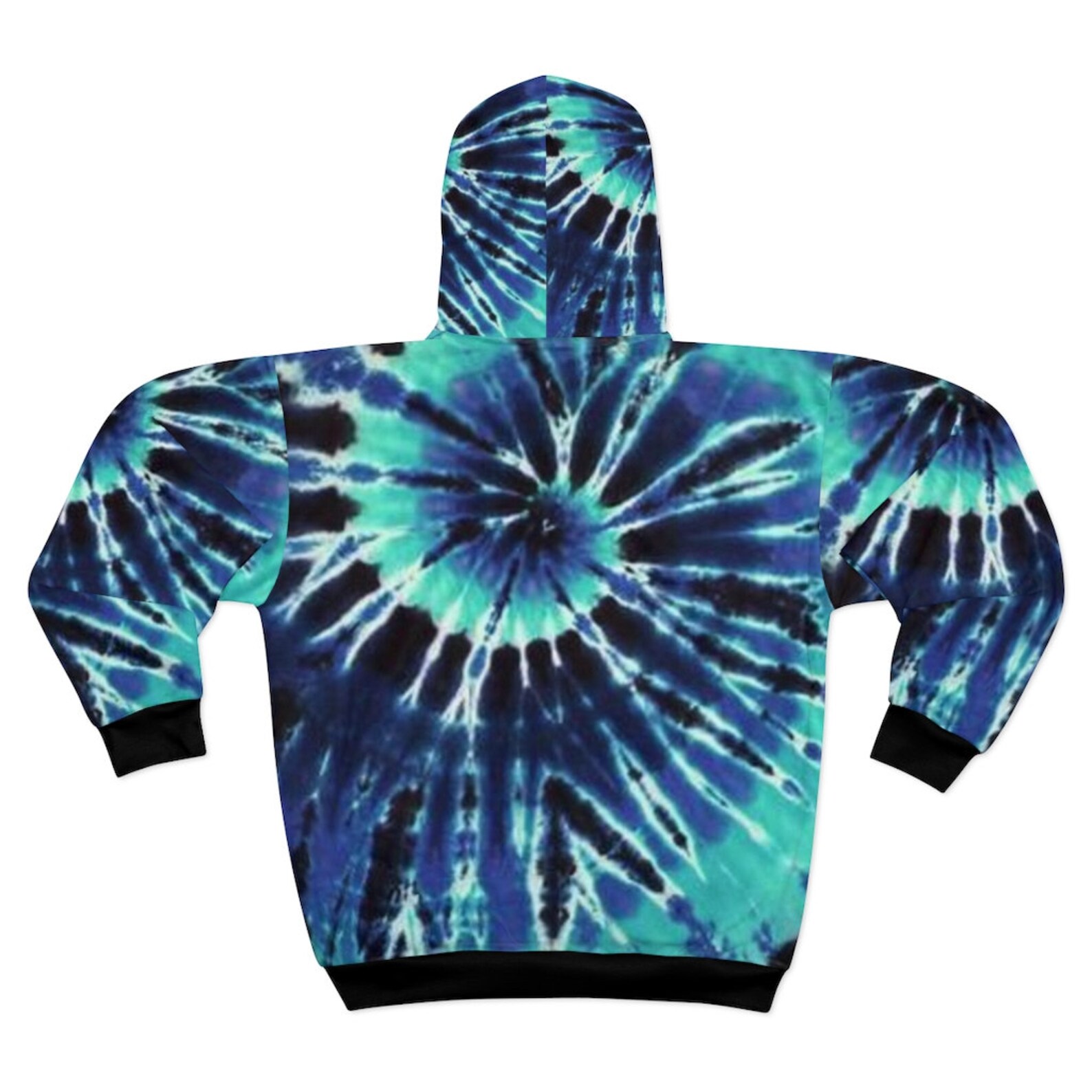 Tie Dye Hoodie Green & Black Unisex Zip Hoodie Custom Made Etsy