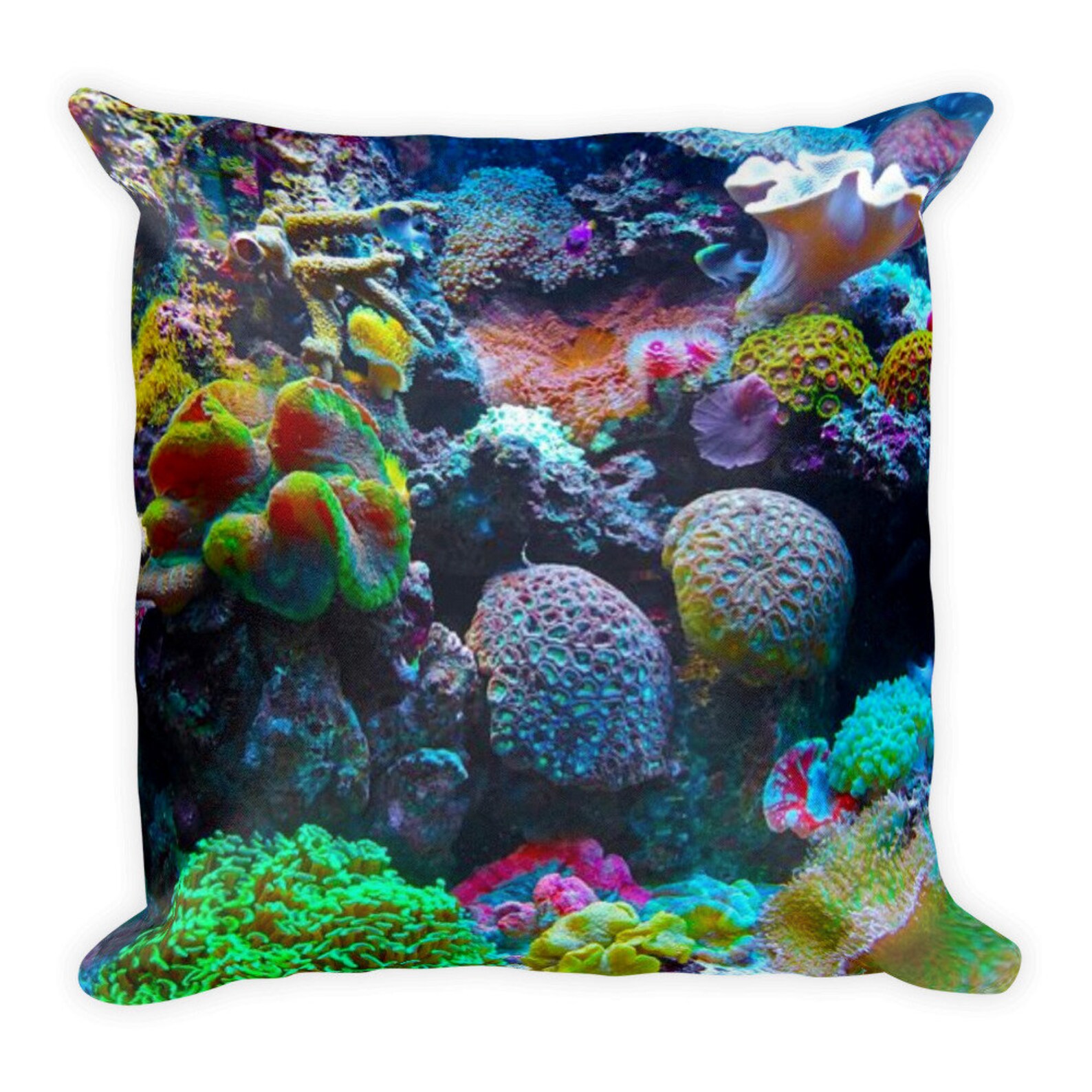 Sea Life Coral Throw Pillow Ocean Life Pillow Divers Pillow Etsy