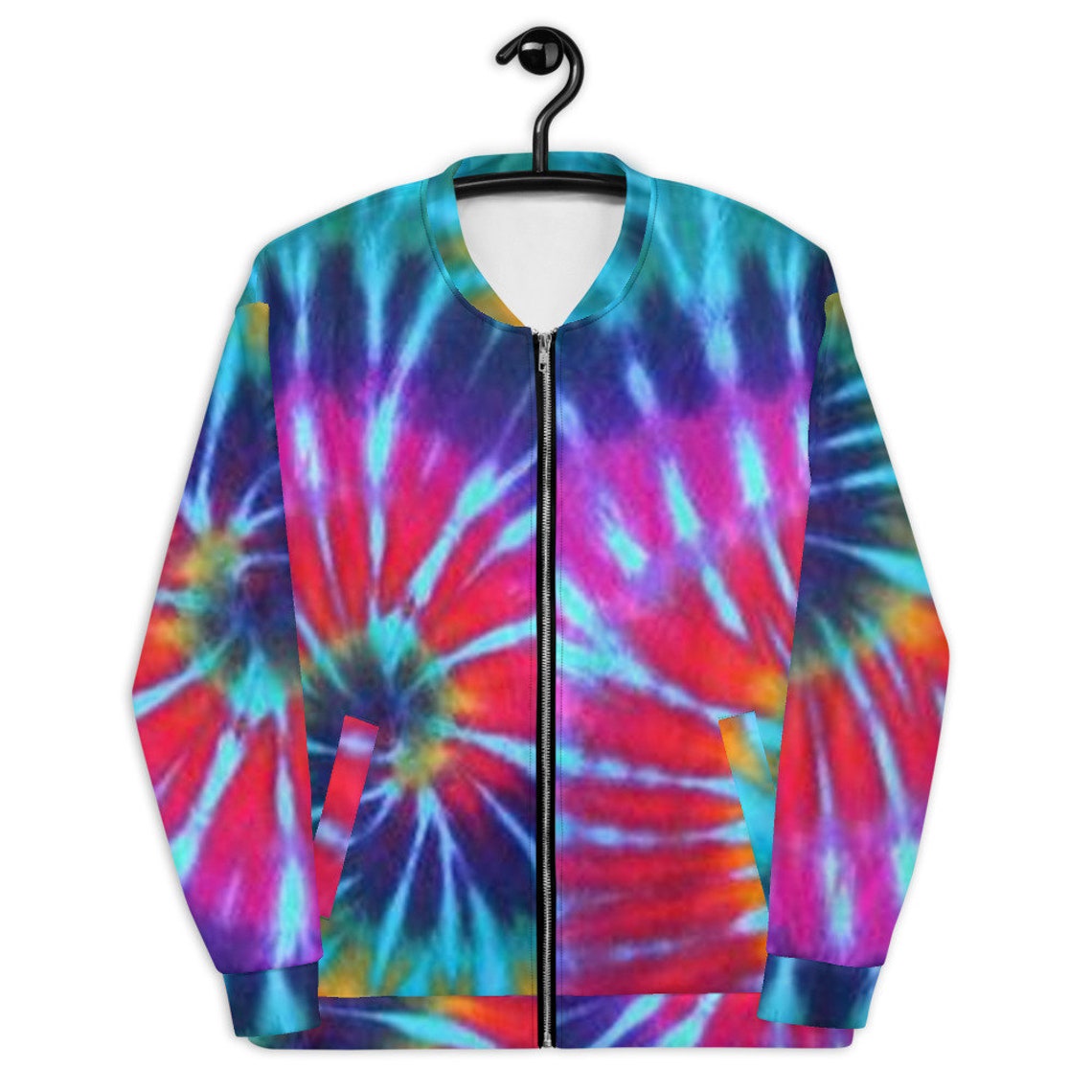 Tie Dye Unisex Bomber Jacket Zip Up TIE DYE JACKET Custom Made Etsy