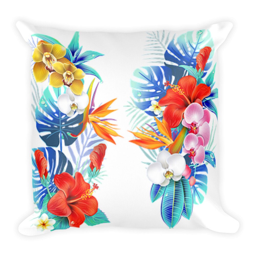 Tropical Hawaiian Throw Pillow Hawaiistyle Couch Estilo Cojín Etsy