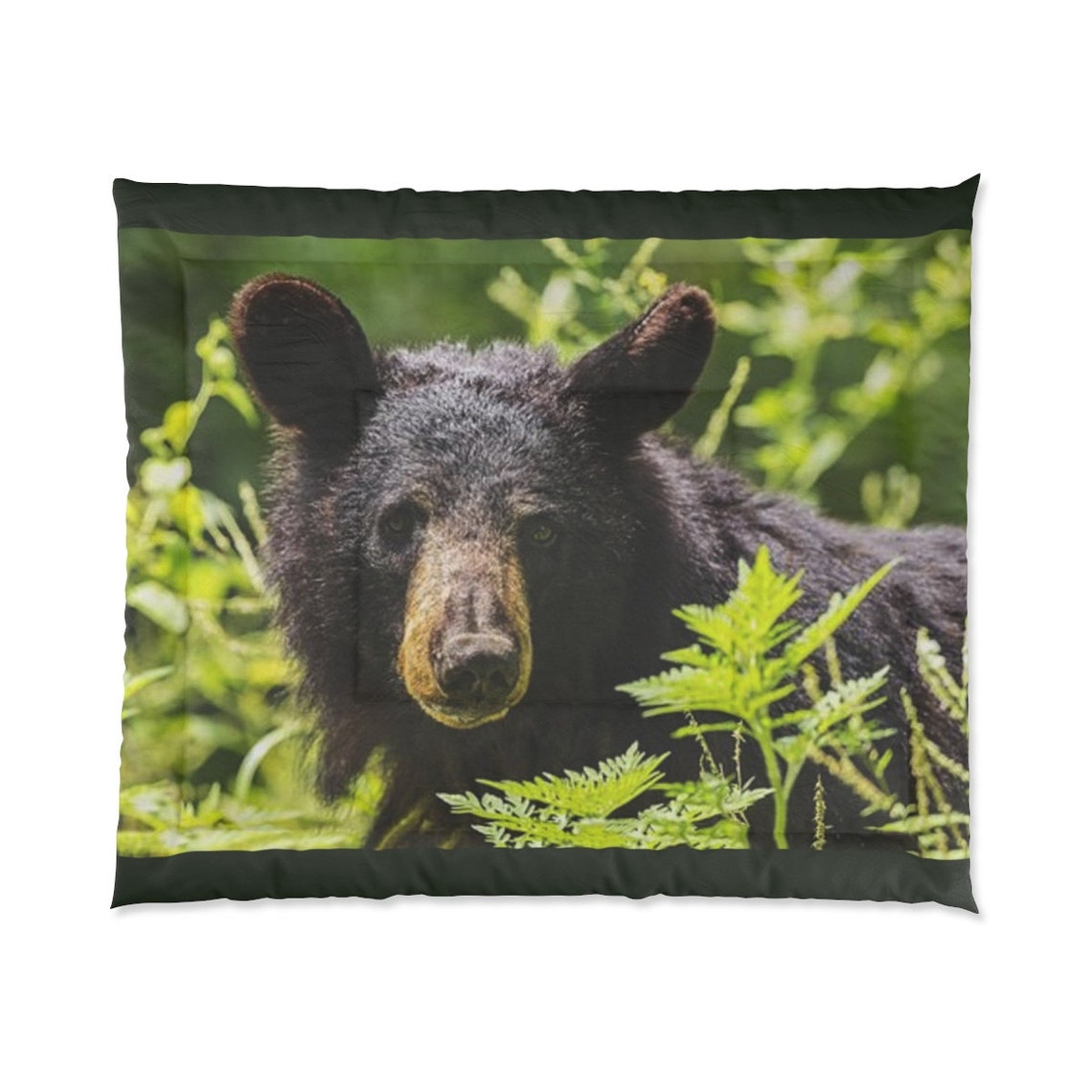 Bear Comforter Custom Made Black Bear Bedspread Cabin Decor Etsy