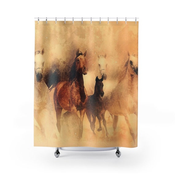 Horse Shower Curtains Western Shower Curtain Ranch Decor Etsy