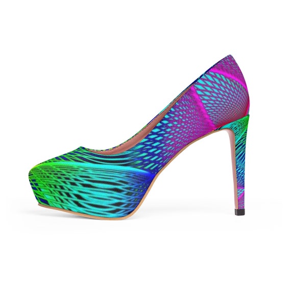 high heel rainbow shoes