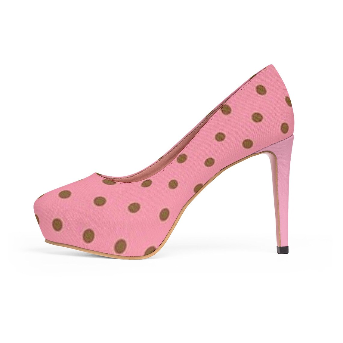 polka dot mesh heels