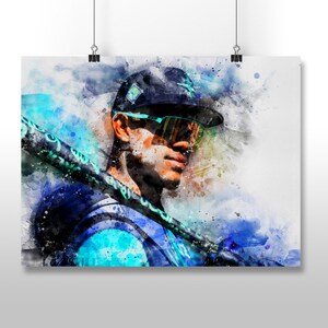 Julio Rodriguez, Detroit Tigers poster print | Sports Art, Office, Den, Wall Art, Sports Bar, Watercolor Painting, Custom Art