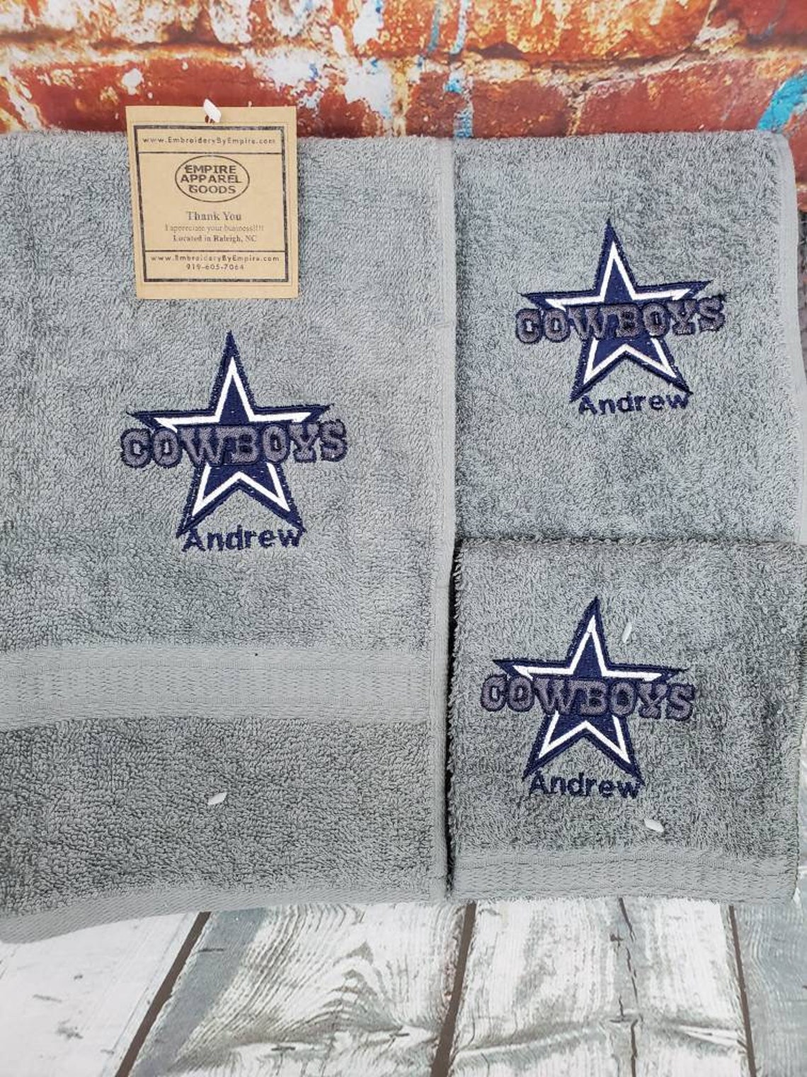 Dallas Cowboys 3 Piece NFL Embroidery Towel Bath Set Etsy