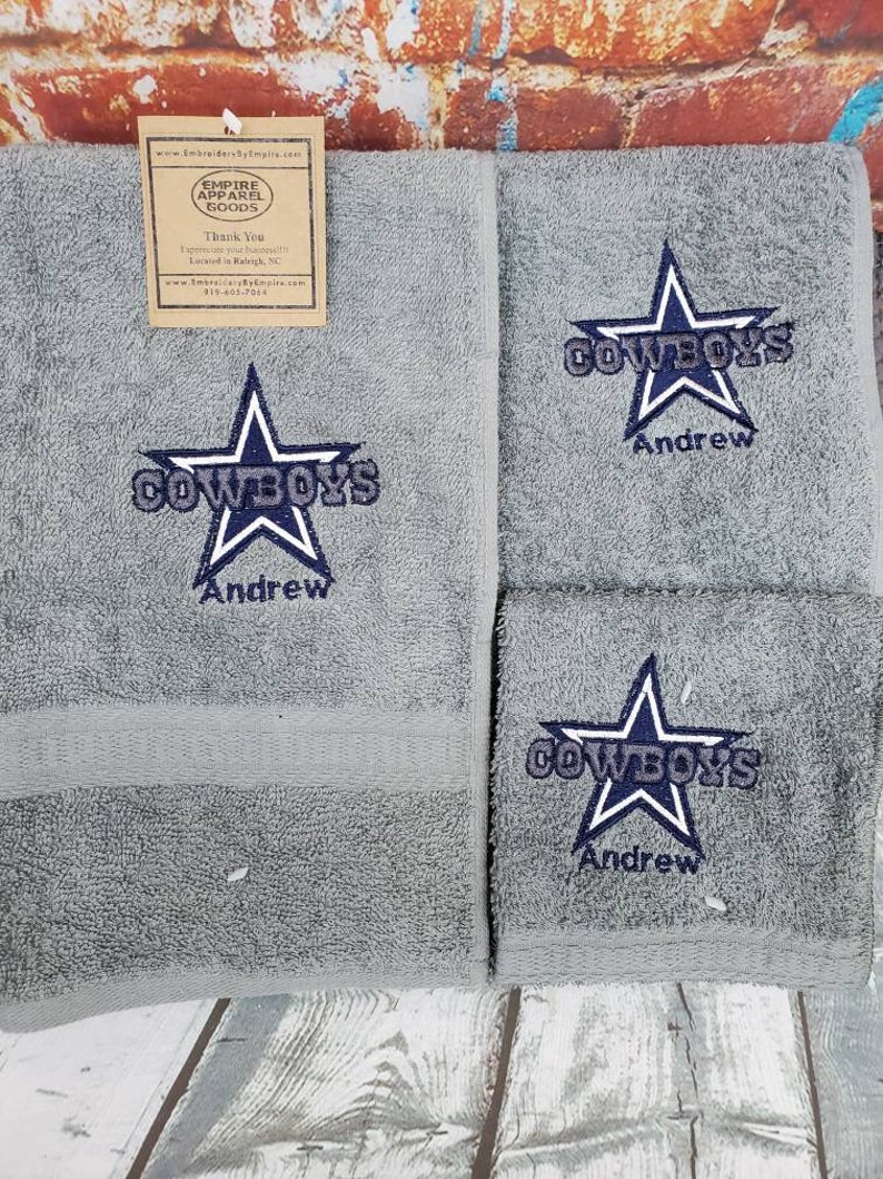 Dallas Cowboys 3 Piece NFL Embroidery Towel Bath Set Etsy