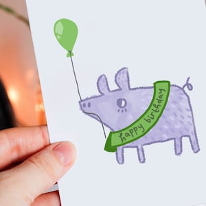 Schwein Geburtstagskarte | Alles Gute zum Geburtstag