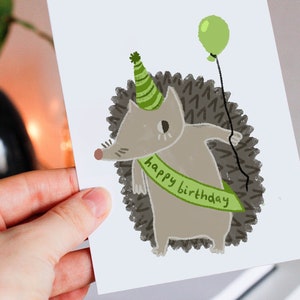 carte d'anniversaire de hérisson | Joyeux anniversaire