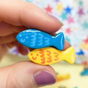 Goldfish Mini Clay Pin | Handmade Badge | Cute Kawaii Fish