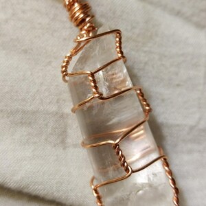 Clear Quarts  wrapped in 20 gauge copper