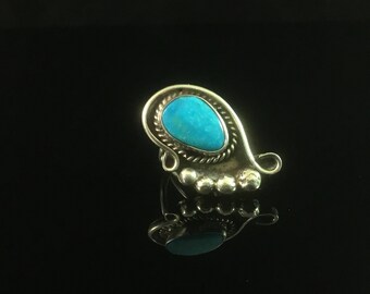 Native American Sterling Silver Turquoise Ring Size