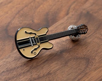 Tom DeLonge Natural Gibson ES-333 Hohlkörper Gitarre Soft Enamel Pin