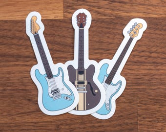Guitar Sticker Vinyl Fender Gibson Stratocaster ES333 Hollowbody Jazz Bass blink 182 Tom DeLonge Mark Hoppus