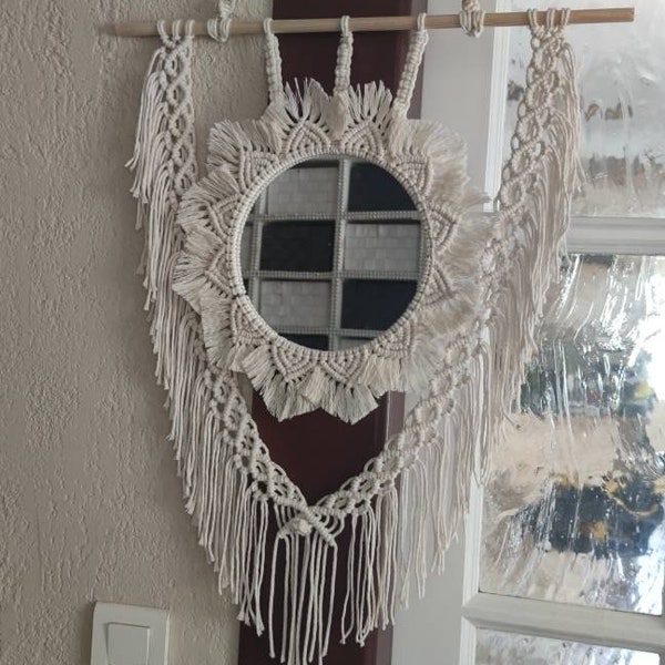 Miroir macramé