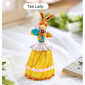 Pudełko na biżuterię z emalii Króliczek Blanbunny Tea Series "Tea Lady"