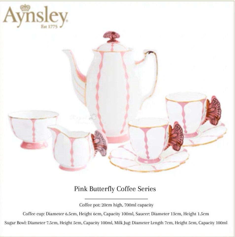 Pre-order Aynsley Classic Butterfly Coffee Set Series, Bone China 