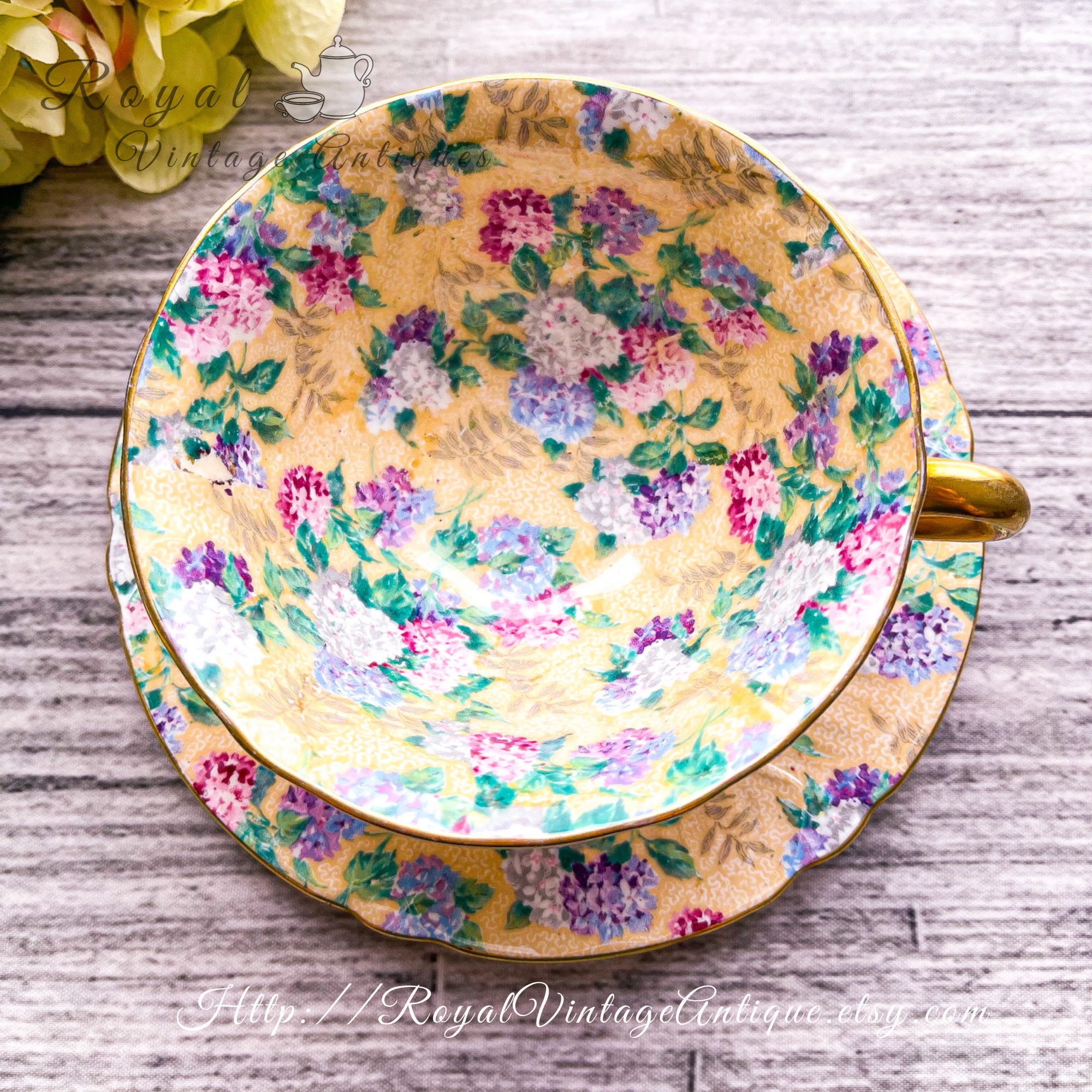Shelley Oleander Chintz summer Glory Tea Cup & Etsy