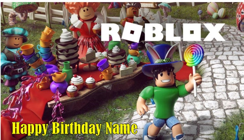 Roblox Cake Topper Roblox Edible Image Roblox Party Custom Etsy - image 0