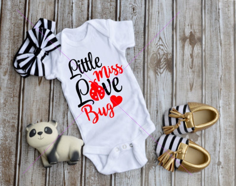Little Miss Love Bug Svg Love Bug Svg Ladybug Svg Onsie Etsy