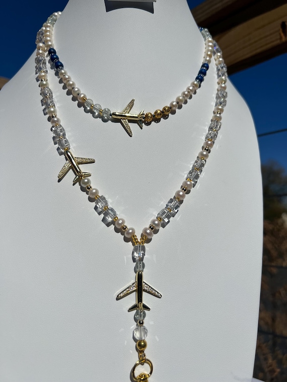 Airline Crew Jewelry Set – Matching Breakaway Lanyard & Airplane Necklace