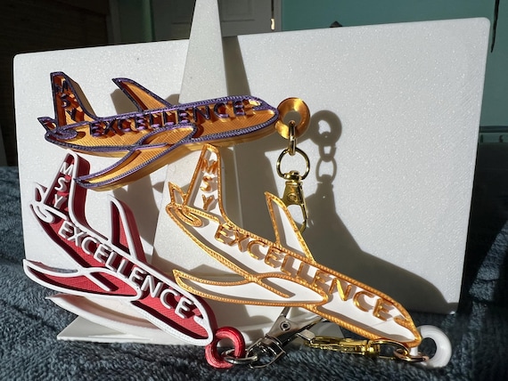 Personalized Airplane Keychain, Luggage or Bag Tag
